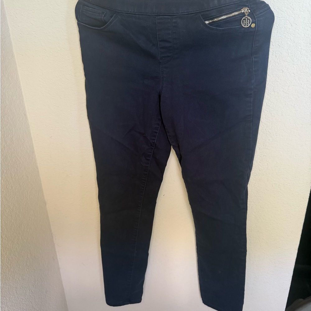 Tommy Hilfiger Navy Pants with Zipper Detail